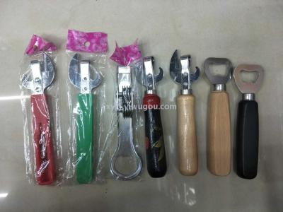 Bottle opener with a wooden handle plastic handle wine opener with a pointed head and soda pop
