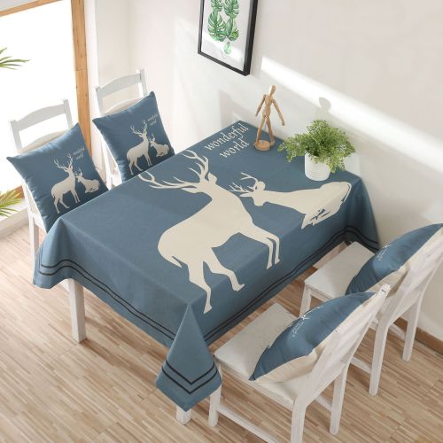 nordic deer thickened cotton and linen fabric tablecloth home table cloth tv cabinet coffee table cloth round table placemat for picture customization