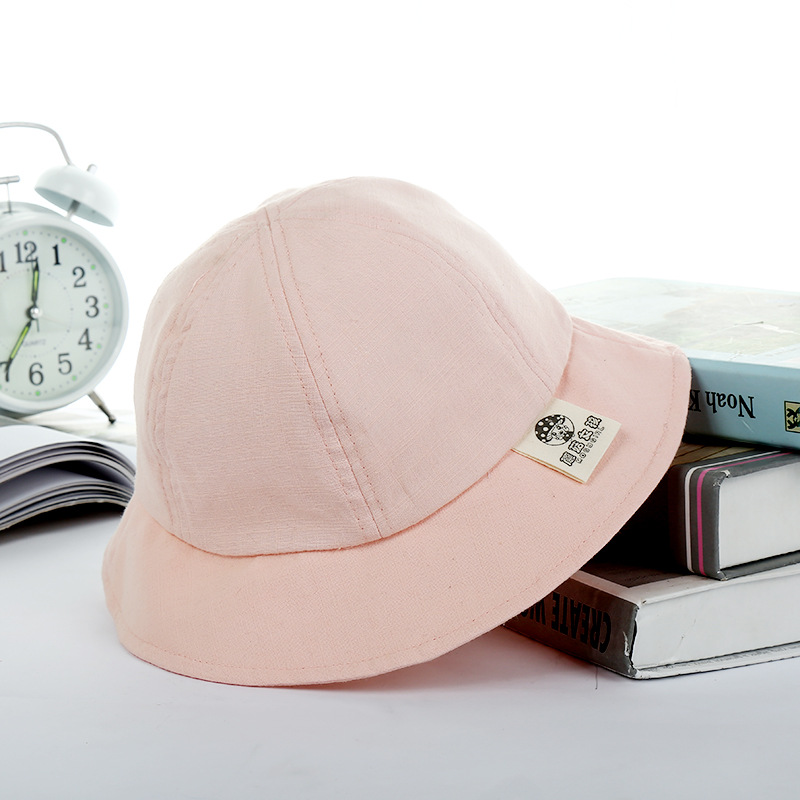 Spring children's simple fisherman with simple solid color pot of tide sun shade hat wholesale