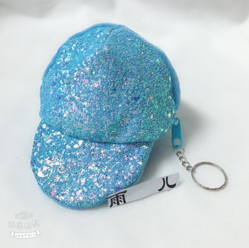 plush toy sequined coin purse baseball hat n coin purse plush hat wallet