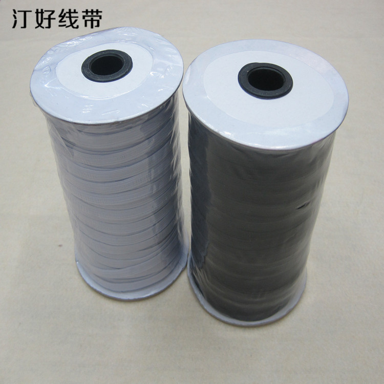 厂家直销1cm进口扁松紧带筒装走马带服装床笠发带用走马机松紧带