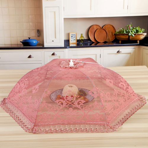Natural Home round Breathable Cover Vegetable Cover Mesh Gold Silk food Cover Dust-Proof Fly-Proof Table Cover