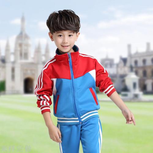 primary and secondary school boys and girls class clothes set kindergarten clothes cardigan autumn and winter clothes sports uniform