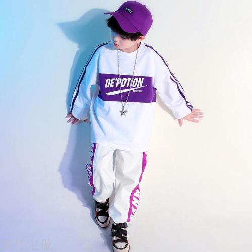 Children‘s Hiphop Loose Clothes Boys Hip Hop Suit Summer Little Boys Performance Stage Clothes Performance Tide