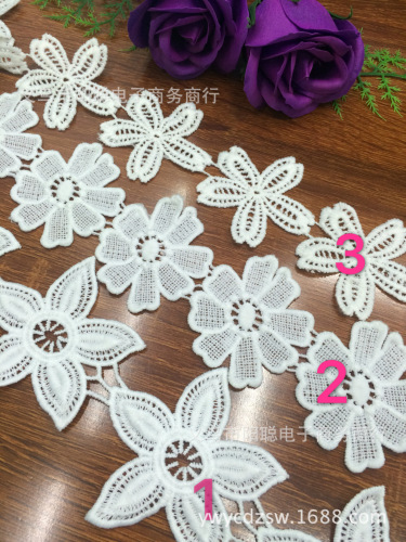 Factory Direct Sales Clothing Accessories Lace Craft Ornament White Flower Lace in Stock