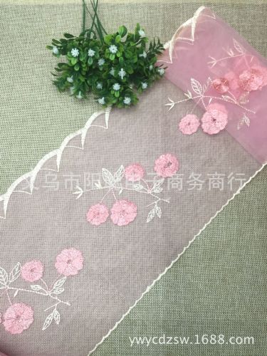 new mesh embroidered clothing fabric mesh embroidered lace oversleeve lace in stock