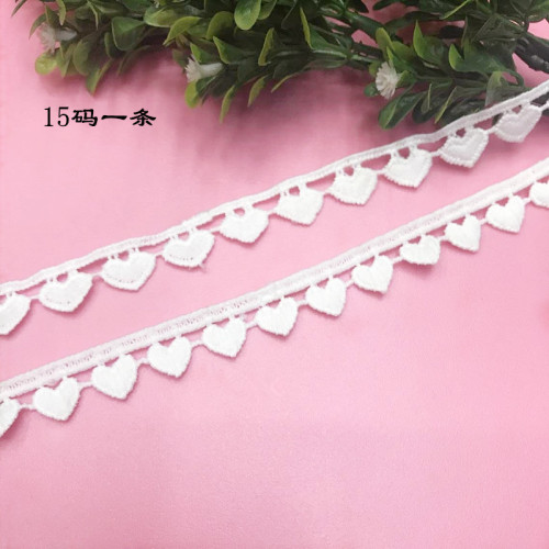 hot sale white small peach heart lace water soluble lace delicate milk silk bar code lace spot wholesale