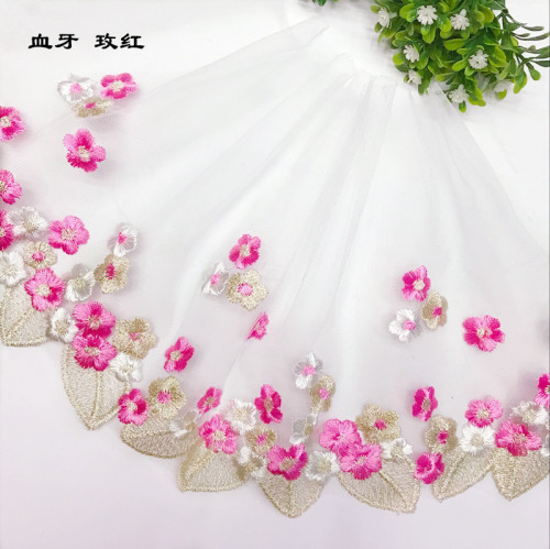 Popular Mulitcolor Leaves High-End Car Doll Mesh Embroidery Lace Water Soluble Lace Accessories