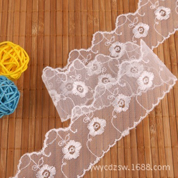 Factory Direct Sales exquisite Mesh Embroidery Lace Korean Socks DIY Accessories 4.3cm Width
