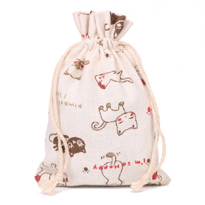10*14 cotton bag printed cotton bag cotton & linen bag bunched pocket small cloth bag available in stock