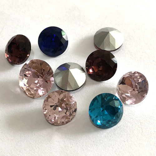 tinglu linglu wholesale glass drill stone 24-cut pointed bottom rhinestone color super flash crystal diy ornament accessories