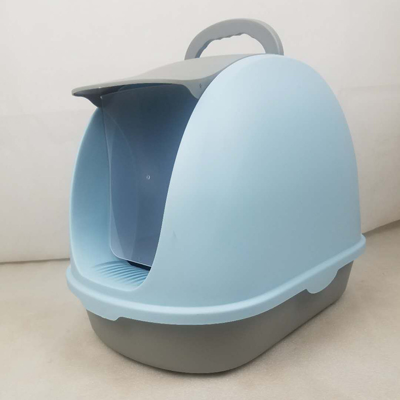 Fully enclosed cat litter Box front flip cover cat toilet la...