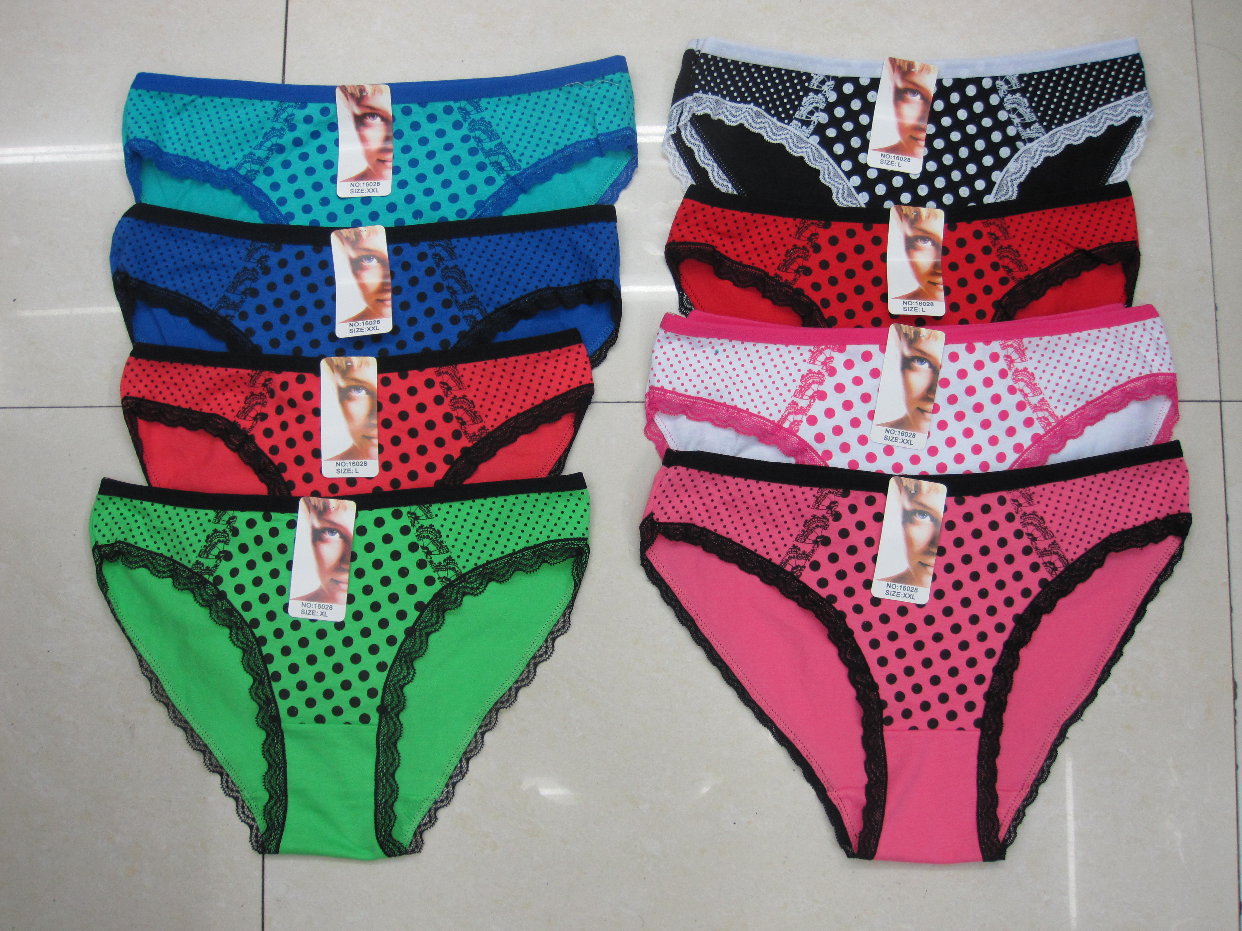 跨境外贸女士内裤 印花多色棉质丁字裤 现货女内裤批发