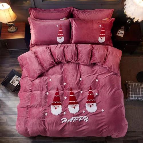 crystal velvet towel embroidery four-piece set comfortable skin-friendly winter warm santa claus cameo