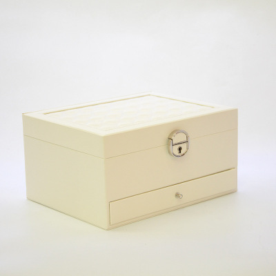 New high-grade jewelry box spot multi-functional jewelry box jewelry box pu leather large mirror jewelry box