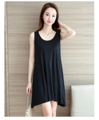 Dress Summer Mid-Length Loose Korean Sleeveless Package Hip Bottoming Shirt Vest Camisole Modal