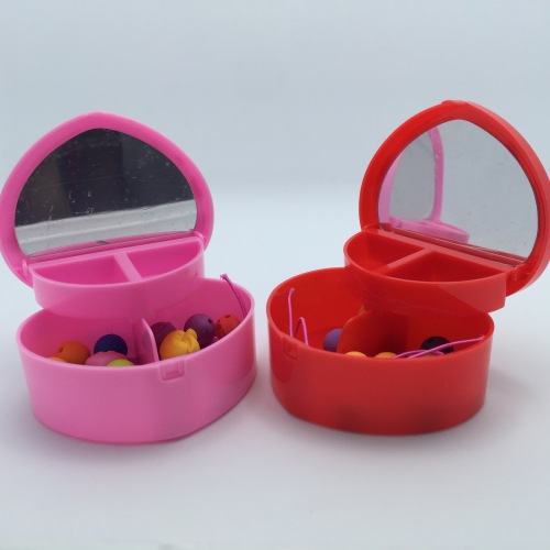 Gift Cartoon Peach Heart Shape Mirror Storage Box Rubber Creative DIY Bracelet Student Eraser