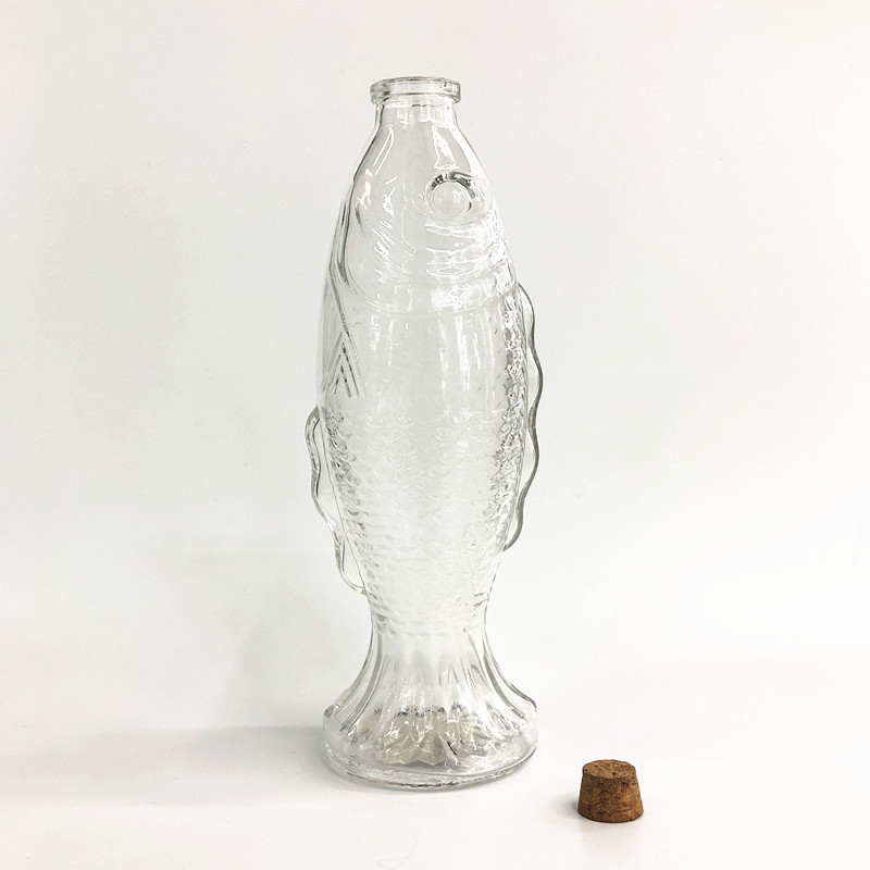 鱼瓶玻璃瓶许愿瓶心愿瓶木塞鱼可装彩沙海洋宝宝