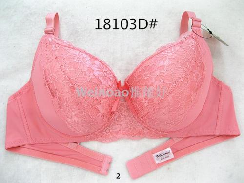 cross-border amazon hot south american adjustable bra lace stitching new spot underwear large cup d