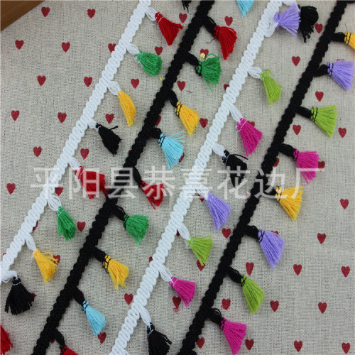 supply polyester cotton broom tassel fringe lace cashmere four-color broom tassel lace new arrival