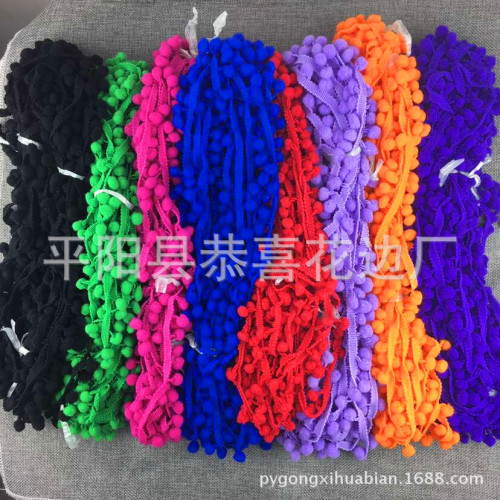 factory direct supply spot color fur ball lace 10mm right angle color fur ball small pompon accessories