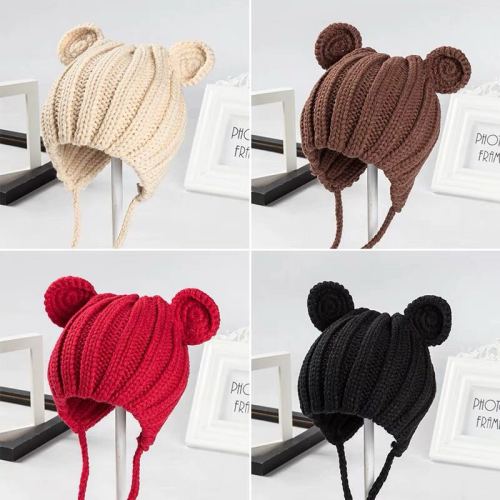 Baby Autumn and Winter Korean Baby Hat 6-12 Months 1-2-3-4 Years Old Wool Hat Boy and Girl 