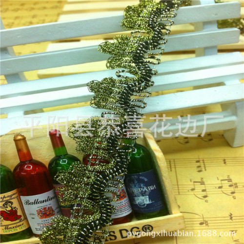 [factory direct sales] supply black gold three flowers/supply all kinds of gold and silver silk wavy edge