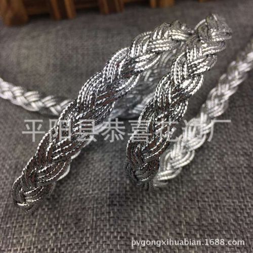factory direct supply silver 9-strand woven lace supply 1cm honeysuckle edge accessories decorative edge