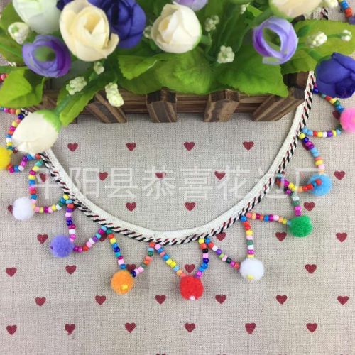 Factory Direct Sales Supply Hand Beading Tassel Lace New Hot Selling Handmade Beaded Tassel Diy Products