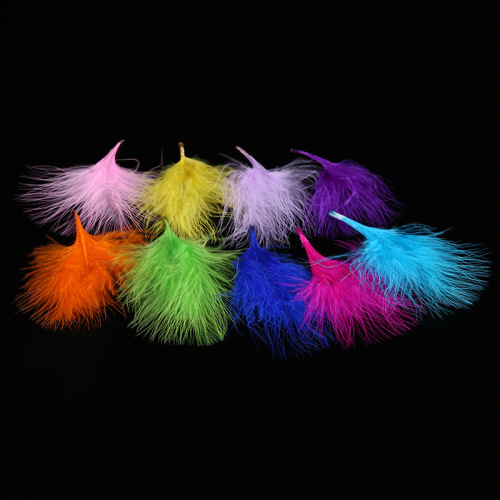 Professional Supply Color Blood Vessel Turkey Feather Full Velvet Feather 8~12cm Decorative Crafts