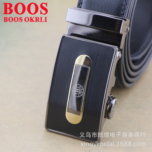 Men‘s Automatic Buckle Leather Belt Boss Okrli