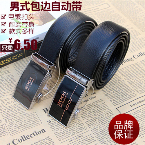 Factory Direct Supermarket Shelf Wear-Resistant Wrapping Belt Business Automatic Buckle Belt Belt Male Stall Entou