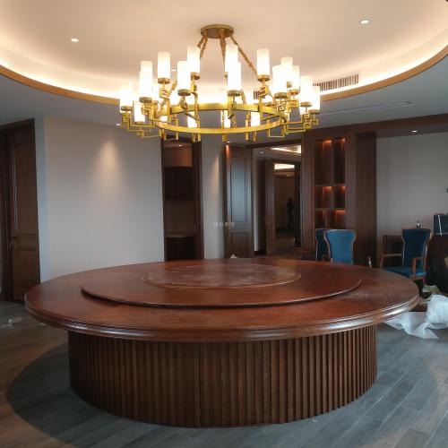 Nanjing Star Hotel Solid Wood Table Club New Chinese Dining Table and Chair Dining Table for 20-50 People