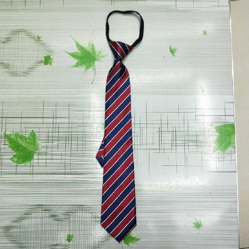 Student Team Necktie Zipper Tie Convenient Tie Lazy Zipper Tie Striped Purplish Red Blue Stripe Bow Tie Teacher