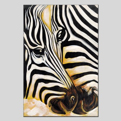 Half Painted Animal Zebra Abstract Oil Painting Frameless Painting Modern Hallway Living Room Restaurant Ideas Decorative Wall Wall Painting