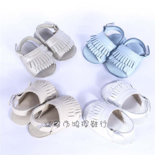 2018 baby sandals children‘s tassel cowhide sandals one-piece delivery foreign trade shoes baby sandals children‘s shoes