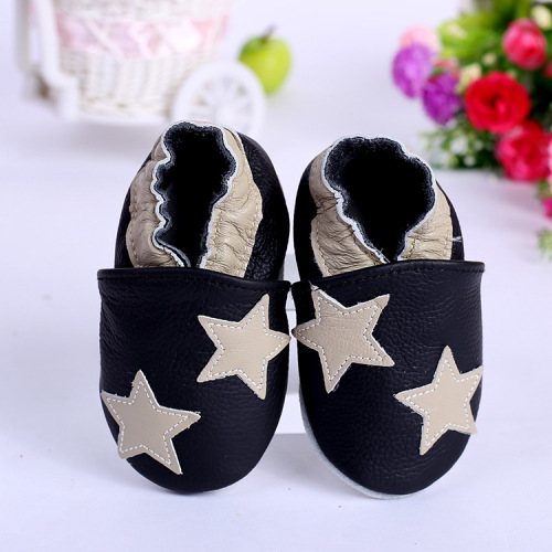baby toddler shoes cartoon five-pointed star toddler shoes cowhide children‘s shoes soft sole shoes one-piece delivery wholesale