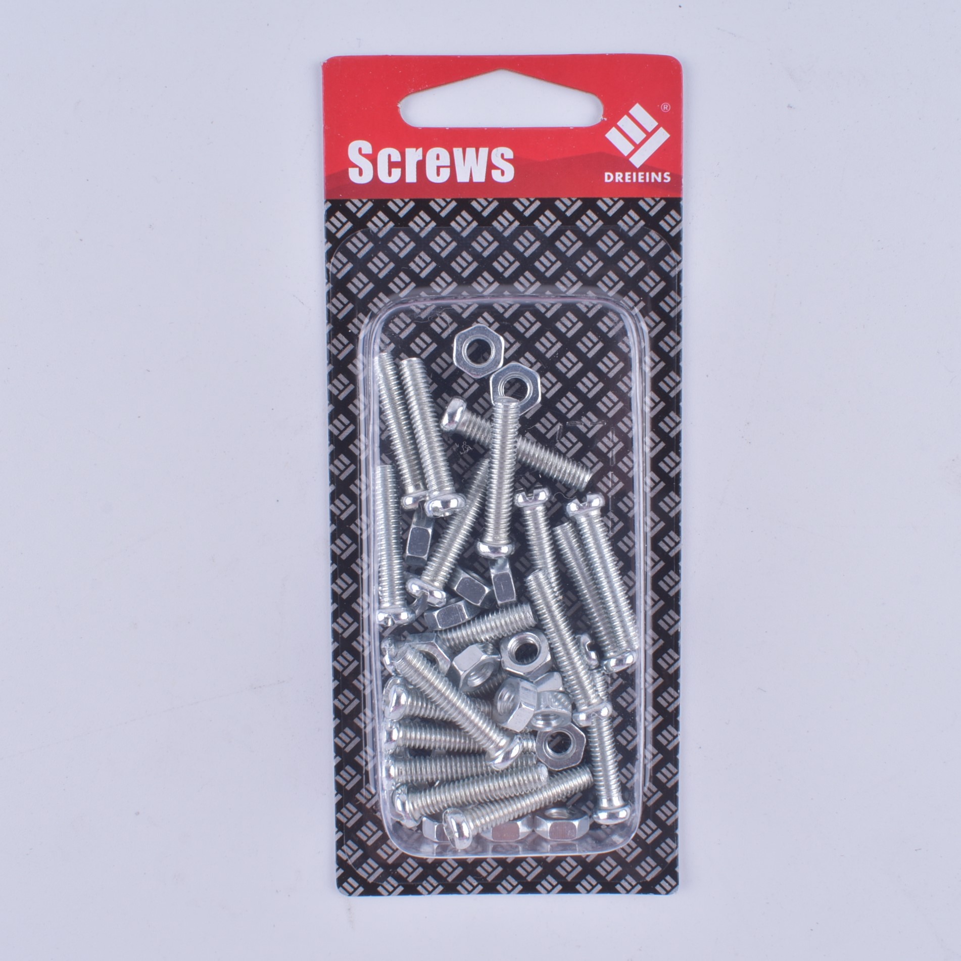 小五金紧固件吸卡包装40pcs机螺钉螺母组套m4*20