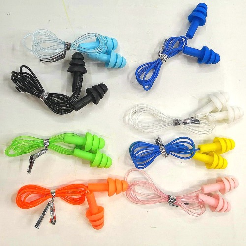 Wholesale Ear Plug TPE Mushroom-Shaped Haircut Swimming Belt PVC Rope Spiral Soundproof Noise-Reduction Ear Plugs