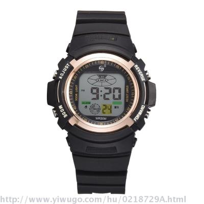 New compact electroplated waterproof sport glow-in-the-dark electronic watch