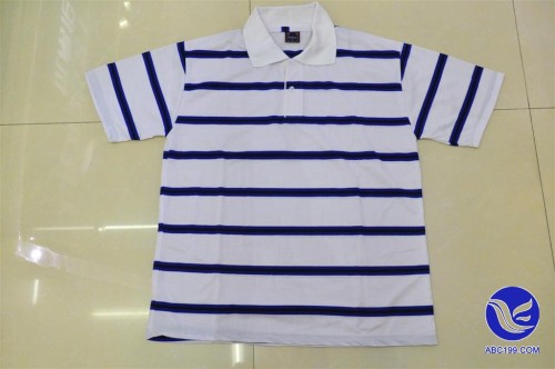 Factory Supply Polo Shirt Short Sleeve Striped Polo Shirt Automatic Strip Polo Pull Frame Bead Strip Polo 