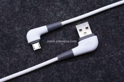 New USB cable android USB cable new mobile phone charging cable 2A metal USB port bend