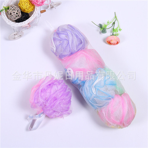 Factory Direct Sale Hot Sale 4Pc Mesh Bag Bath Flower Three-Color Bath Ball Family Four-Pack BATH ESSENTIAL