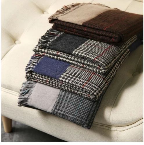 Plaid Scarf for Women 2018 Autumn and Winter New Warm Woven Striped Tassel Talma Korean Style Plaid Cold-Proof