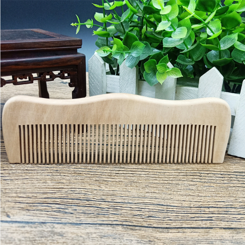 Peach Wood Wooden Comb Semicircle Wooden Comb Dense Tooth Comb Daily Comb Hairdressing Comb Solid Color Comb Wholesale