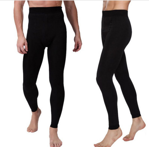 Men over 400 plus Velvet Thickened Winter Super Thick One-Piece Pants inside Wear Leggings Colorful Cotton Black Brushed