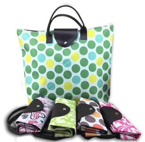 Oxford Cloth Handbag Figured Cloth Storage Folding Bag Waterproof Folding Shopping Bag Shopping Bag 