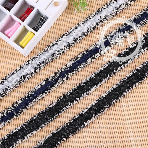 New High Elastic Stretch Classic Style Korean Ribbon Lace Flat Bilateral Wool Tassel Tassel Clothing Auxiliary Material Lace