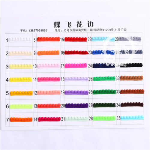 Stock Supply 35 Color Dense Bud Edge Fur Ball Lace Caterpillar Lace DIY Handmade Hat Clothing Accessory Laces
