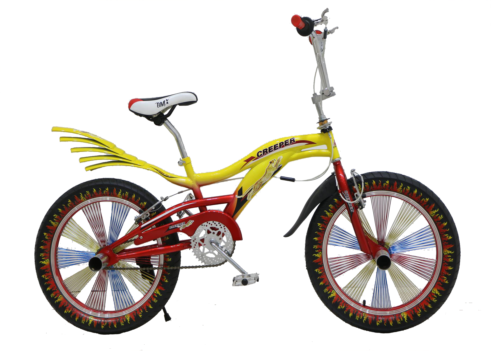 厂家直销特种表演车24寸豹纹杂技特技自行车外贸出口海豚尾翼批发